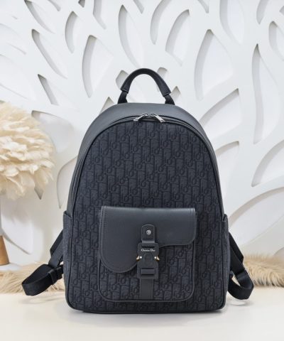 Replica Dior Saddle Zip Backpack Black - 1:1 premium replica handbag