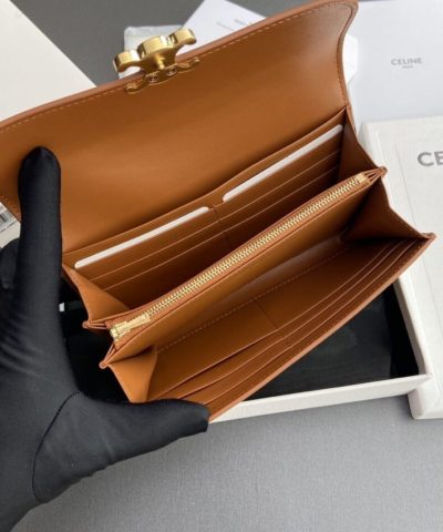 Celine Triumphe Long Wallet Brown - high-end replica designer purse
