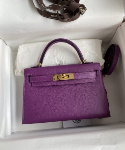 Replica Hermès Kelly Epsom Anemone Purple