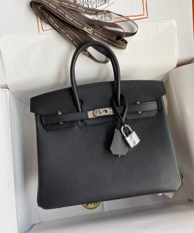 Replica Hermès Birkin Epsom Black Silver