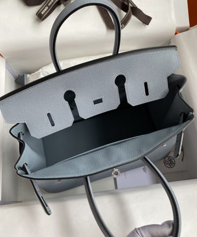 Replica Hermès Birkin Epsom Linen Blue Silver - premium superclone handbag