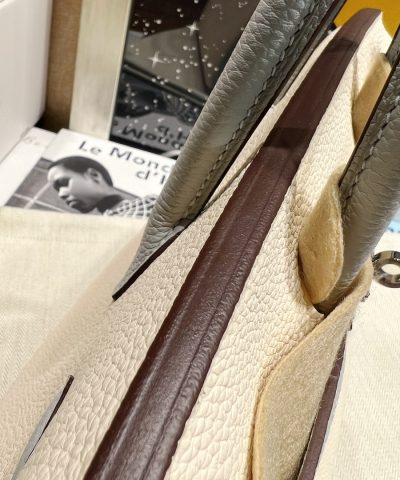 Replica Hermès Birkin Haze Blue Cream White - high-end replica designer purse