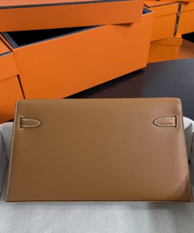 Replica Hermès Kelly Elan Brown Silver - premium superclone handbag
