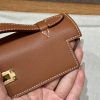 Replica Hermès Kelly Pochette Swift Brown - premium superclone handbag