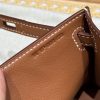 Replica Hermès Kelly Pochette Swift Brown - affordable luxury replica bag