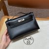 Replica Hermès Kelly Pochette Swift Black - affordable luxury replica bag