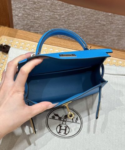 Replica Hermès Kelly Blue Fruda Epsom - high-quality designer bag dupe